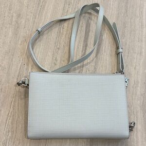 Dagne Dover Cross Over or Wristlet 
Elegant Light Gray Crossbody Bag